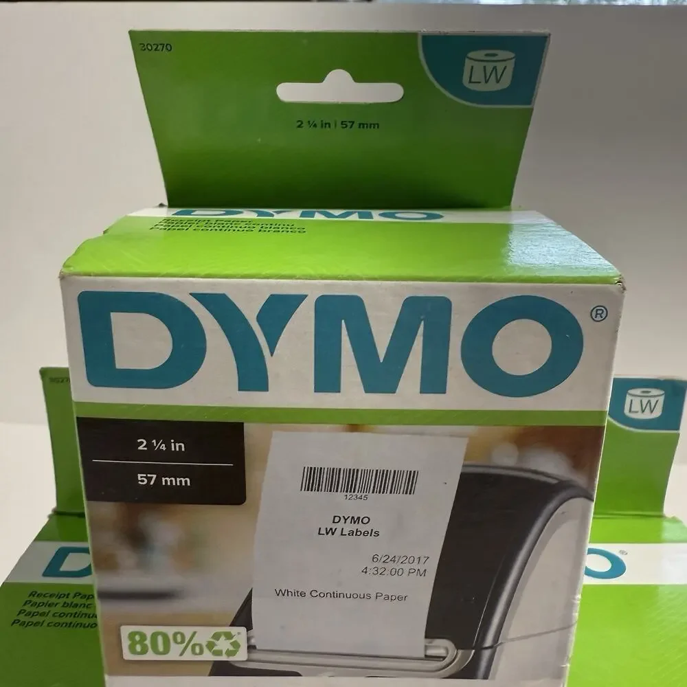 3 Rolls Dymo LabelWriter Continuous-Roll Receipt Paper 2.25 /57mm White OPEN BOX